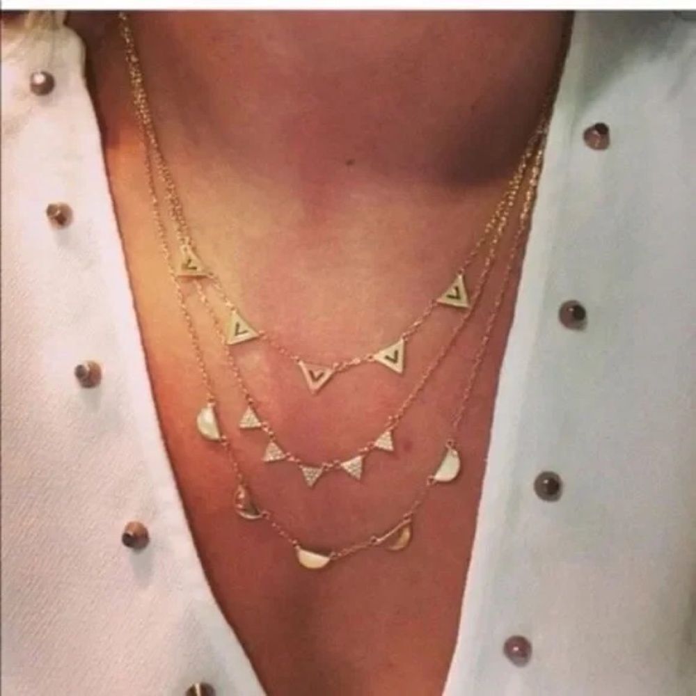 stella & dot ~ gold pave chevron necklace ~ versatile - Picture 4 of 9